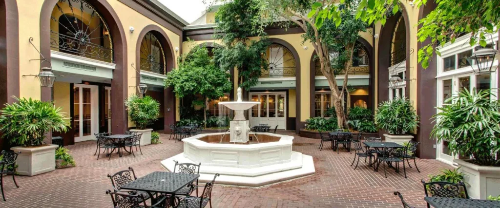 Main courtyard at Hotel Mazarin